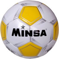 Мяч футбольный "Minsa B5-9035" (желтый), PVC 2.7, 345 гр, машинная сшивка E39970/5-9035-3